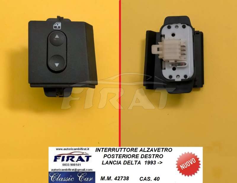 INTERRUTTORE ALZAVETRO LANCIA DELTA 93-> POST.DX (42738)